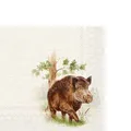 Produktbild: 20 kleine Cocktailservietten Hunted Wild Boar cream Wildschwein Wild Wald 33x33c