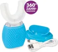 Produktbild: VITALmaxx 360° Schall-Zahnbürste mit LED-Blaulicht & Vibration - weiß/türkis Schallzahnbürste elektrisch Zahnbürste Zahnreinigung Zahnfleisch, Massage