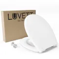 Produktbild: LUVETT® WC-Sitz S100 mit Glitzer-Steinen, oval, mit Absenkautomatik SoftClose®, abnehmbar, antibakteriell, Farbe:Weiß
