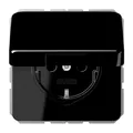 Produktbild: Jung Schuko Steckdose 16 A 250 V Bruchsicher mit Klappdeckel Serie CD Schwarz, 1 Stück, CD 1520 BFKL SW