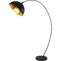 Produktbild: Bogen Steh Leuchte schwarz matt Blatt Gold Design Wohn Zimmer Stand Lampe verstellbar Globo 58486