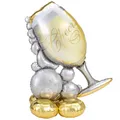 Produktbild: AirLoonz Bubbly Wine Glass Cheers Folienballon für Luftfüllung 129cm 51 Inch