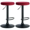 Produktbild: CLP 2er Set Barhocker Ponte Samt rot/Metall matt schwarz