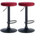 Produktbild: CLP 2er Set Barhocker Ponte Samt I Drehbarer Thekenhocker I Höhenverstellbarer Hocker I Küchenhocker mit Metallgestell