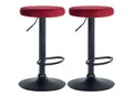 Produktbild: CLP 2er Set Barhocker Ponte Samt I Drehbarer Thekenhocker I Höhenverstellbarer Hocker I Küchenhocker mit Metallgestell