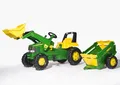 Produktbild: Rolly Toys Set Traktor Junior John Deere (Landwirtschaftstraktor für Kinder, Traktor für 3 bis 7-Jährige, Flüsterlaufreifen, Farbe Grün/Gelb,) 811496