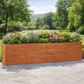 Produktbild: Hochbeet Cortenstahl rostig Pflanzbeet Pflanzkasten 320 x 80 x 77 cm
