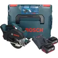 Produktbild: Bosch Professional Bosch GKM 18V-50 Professional Akku Metall Handkreissäge 18 V 136 mm Brushless + 2x Akku 4,0 Ah + (46932605)
