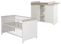 Produktbild: roba 2-tlg Zimmerset 'Felicia', Luna Elm/weiß inkl. Kombi-Bett 70x140 cm und breiter Wickelkommode