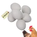 Produktbild: 6x Legeeier Kunsteier Nesteier für Hühner Gipseier Bruteier Fasanen Enten Künstliche Eier Hühnereier Weiß