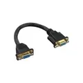 Produktbild: InLine - VGA-Adapter - HD-15 (VGA) (W) zu HD-15 (VGA) (W) - 20cm - Distanzschrauben - Schwarz (17302G)