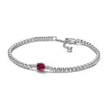 Produktbild: PANDORA Timeless Funkelndes Rundes Pavé Tennisarmband in Sterling-Silber mit Rotem Cubic Zirkonia, Gr. 16, 592403C01-16