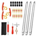 Produktbild: Ftrule 35 pcs Reifenheber Reifen Montiereisen, Reifenmontierhebel 30 cm, Reifenmontage Werkzeug, Montierhebel Reifen, mit 3 Felgenschützern, Reifenventil Kit, für Fahrrad, Motorrad, Auto