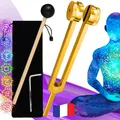 Produktbild: Stimmgabel 128 Hz Professionell aus vergoldetem Aluminium verwendet für Yoga ...
