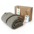 Produktbild: Babydecke Baby Strickdecke, %100 Bio Baumwolle, Atmungsaktiv 80x100cm Dunkelgrün, Little Dedi grün