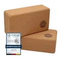 Produktbild: 2 x Yoga Block | Yogablöcke aus Kork | 22 x 12 x 7,5 cm je Yogablock | Yogazu...