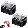 Produktbild: 2 Stück Makeup Sharpener Anspitzer, Spitzer Kosmetikstifte, Make-up-Bleistiftspitzer, Universal Anspitzer für Augenbrauenstift, Lippenkonturenstift, Eyeliner, Präzisionsklingen, Handlich für Unterwegs