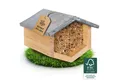 Produktbild: BEESI Insektenhotel Bienenhotel mit wetterfestem Holzdach, Schilf Nisthülsen, (1-St), 20,5T x 21,5B x 17H cm
