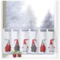 Produktbild: heimtexland ® Scheibengardine Weihnachten 45x120 Dekoration Fenster-Deko Weihnachts-Gardine Wichtel Rot Grau Typ651