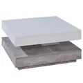 Produktbild: trendteam smart living - Universal - Couchtisch - Beton/Weiß - rotierbarer Wohnzimmertisch - (BxHxT) 70 x 35 x 70 cm - moderner quadratischer Kaffeetisch - Kratzfest