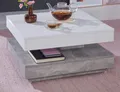 Produktbild: Couchtisch Wohnzimmer Sofa Tisch quadratisch drehbar weiß Beton 70 cm