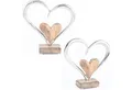 Produktbild: Marrakesch Orient & Mediterran Interior Dekoobjekt 2er Set Dekofiguren Dekoaufsteller Herz Amour -3- Holz Aluminium 20cm, Handarbeit