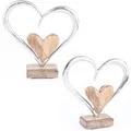 Produktbild: 2er Set Dekoaufsteller Dekoobjekt Silber Herz Amour -3-