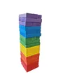 Produktbild: Holz Wackelturm bunt Geschicklichkeitsspiel Tumbling Tower 6 Farben 54Teile