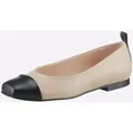 Produktbild: Ballerina HEINE, Damen, Gr. 42, beige (sand, schwarz), Glattleder, Lackleder, Leder, Rindsleder, Schuhe Ballerina