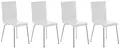 Produktbild: CLP 4er-Set Wartezimmerstuhl Pepe mit ergonomisch geformten Holzsitz und Metallgestell I 4X Konferenzstuhl erhältlich, Farbe:weiß