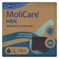 Produktbild: MoliCare MEN – Diskrete waschbare Inkontinenzhose, schützende Boxershorts für sehr leichte Blasenschwäche, Größe L schwarz