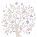 Produktbild: 20 Servietten Communion Symbols taupe lila Kommunion Taufe Tischdeko 33x33cm
