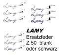 Produktbild: LAMY Ersatzfeder Z50 original Feder EF, F, M, B, LH, A 1,1/1,5/1,9 blank/schwarz
