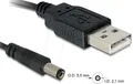 Produktbild: DELOCK 82197 - USB Konverter, A Stecker auf 1x Hohlstecker, 1 m