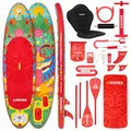 Produktbild: HUIIKE Stand Up Paddling Board mit Zubehör, Paddel, Finnen, Pumpe. Paddle Sup Board Aufblasbar Hohe Stabilität und Widerstandsfähigkeit. 305 x 84 x 15 cm, Belastbar bis 130 kg