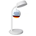 Produktbild: MAUL Schreibtischlampe LED MAULabby | Kleine Schreibtischlampe mit Standfuß | Moderne Tischlampe für Schreibtisch, Büro | Flexible LED Lampe mit 3000K warmweißem LED Licht | Weiß