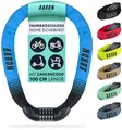 Produktbild: AARON Lock One Fahrradschloss mit 5-stelligem Zahlencode, Kettenschloss aus Stahl und hoher Sicherheitsstufe | Schloss für für E-Bike, Mountainbike, Trekkingrad, Tourenrad, Rennrad in blau