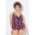 Produktbild: Ulla Popken Bügel-BH Tankini grafischer Druck Softcups recycelt schwarz 50