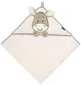 Produktbild: Morgenstern Kapuzenhandtuch Kinder Baby 100 x 100 cm Mädchen & Jungen 100% Baumwolle Frottee Oeko-TEX® Handtuch Badetuch Badehandtuch Esel