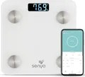 Produktbild: SENYA SYWB-S007 Online-Waage, max. 180 kg Tragkraft, LCD-Infodisplay, Körperfettanalyse, Körpermuskelanalyse, Körperwasseranalyse, Speicherfunktion, automatische Personenerkennung, Bluetooth
