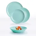 Produktbild: Tafelservice Geschirr Set Kombiservice für 6 Personen Pampille 18 Tlg. türkis...