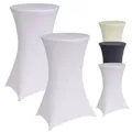 Produktbild: Baumarktplus 2er Set Stehtischhusse Tischdecke Husse Partytisch Bistrotisch Decke 60cm Weiß