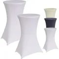 Produktbild: Baumarktplus - 2er Set Stehtischhusse Tischdecke Husse Partytisch Bistrotisch Decke 60cm Weiß