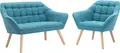 Produktbild: CASERTA 2-Sitzer Sofa und Sessel in blauem Stoff