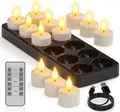 Produktbild: Yme Aufladbare Teelichter Timerfunktion Ladestation LED Kerzen 12 Stück