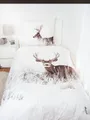 Produktbild: Herding Bettwäsche Flanell Bettwäsche Set Winterlandschaft Hirsch 2tlg. Biber 155x220 cm