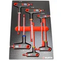Produktbild: Würth Zebra System Schraubendreher Satz Quergriff Innensechskant 6 Teile in Schaumeinlage 4.4.1 in Carbon Optik T-Griff 0965905520