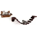 Produktbild: GOPLUS Katzen Kletterwand, Hängebrücke mit Laufsteg, Katzenliegeplatz Katzentreppe, Aktivitätskratzbaum aus Holz, Wandmontage, aus Flanell, abne... - Braun