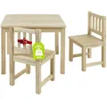 Produktbild: Bomi Kindersitzgruppe Holz Amy | Kindertisch mit 2 Stühlen | Tisch & Stühle Kinderzimmer Set | Spieltisch ab 1 Jahr | Kindertisch für drinnen | Maltisch & Basteltisch Kinder | Kindermöbel Holz Natur