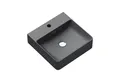 Produktbild: doporro Waschbecken keramik Aufsatzwaschbecken eckig Waschtisch weiß/Anthrazit M201